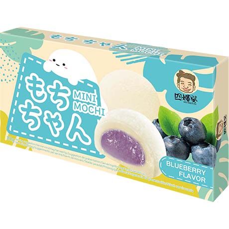 Mini Mochi mit Blaubeer-Geschmack, asiatische Lebensmittel Online-Shop.