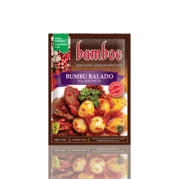 Asiatische Lebensmittel Online-Shop, Bamboe Balado Gewürzmischung, 50g, scharf.