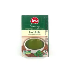 Asiatischer Lebensmittelladen - Gotukola 50g, herbal porridge in green packaging.