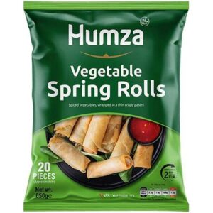 Asiatische Lebensmittel Online-Shop, Humza Gemüse-Frühlingsrollen, 20 Stück, 650g.