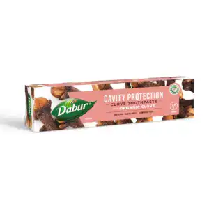 Dabur Clove Zahnpasta mit organischer Gewürznelke, asiatischer Lebensmittelladen.
