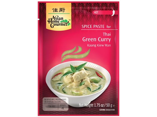 Asiatische Lebensmittel Online-Shop, Thai Green Curry Paste, 50g, scharf.