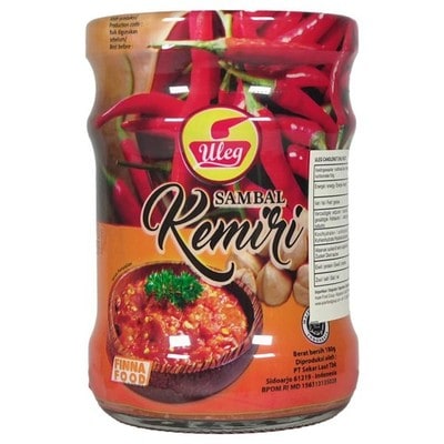 Asiatische Lebensmittel Online-Shop, Sambal Kemiri 180g, scharfe asiatische Sauce.
