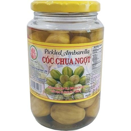 Asiatische Lebensmittel Online-Shop, Pickled Ambarella im Glas, asiatische Spezialität.