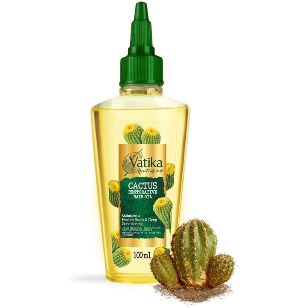 Vatika Cactus Haaröl 100ml, asiatisches Haarpflegeprodukt, natürlicher Kaktusextrakt, für gesundes,深.