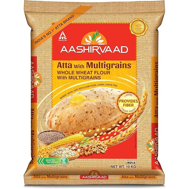 Asiatischer Lebensmittel Online-Shop, Atta mit Mehrkorn, 2kg Packung.