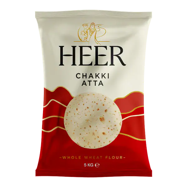 Asiatische Lebensmittel Online-Shop, HEER Chakki Atta 5kg, Vollkornmehl für indische Küche.