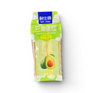 Asiatischer Triangular Cake mit Avocado-Geschmack, frisch verpackt.