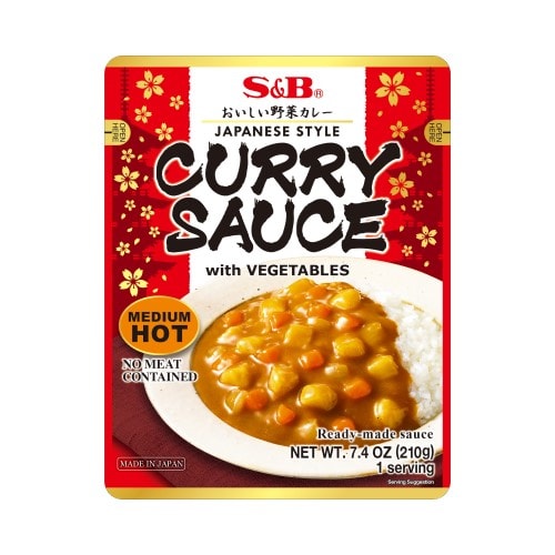Asiatische Lebensmittel Online-Shop, Curry Sauce mit Gemüse, Medium Hot, 210g.