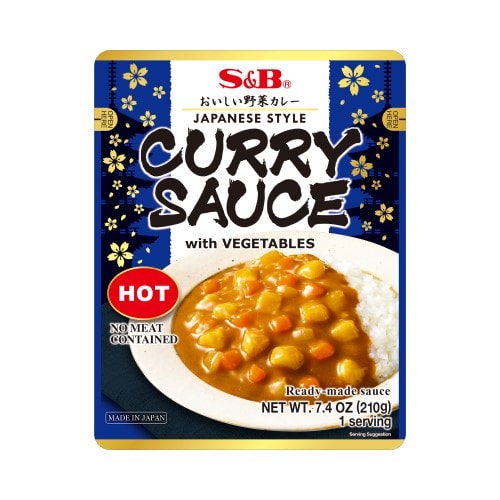 Asiatischer Lebensmittelladen - S&B Curry Sauce Hot 210g, japanischer Stil, vegetarisch, scharf.