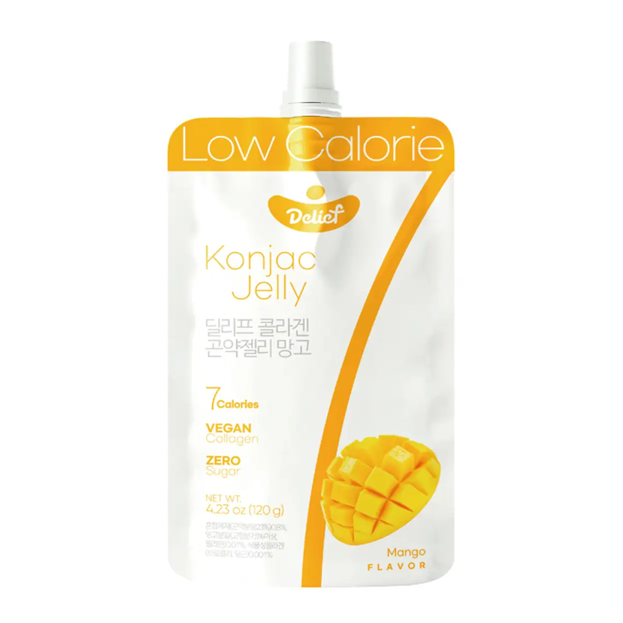 Asiatische Lebensmittel Online-Shop, veganer Konjac Jelly Mango, kalorienarm, zuckerfrei, 120g.