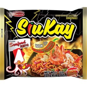 Asiatischer Lebensmittelladen, scharfe Meeresfrüchte-Nudeln, 127g.