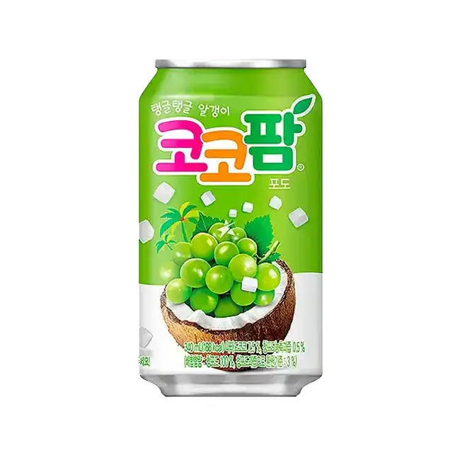 Haitai Kokomang Traubenschorle, asiatischer Fruchtsaft in Dose, erfrischend und fruchtig.