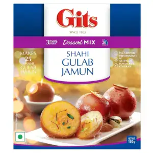 Gits Gulab Jamun Mix, asiatisches Dessert, 150g, ohne künstliche Zusätze.