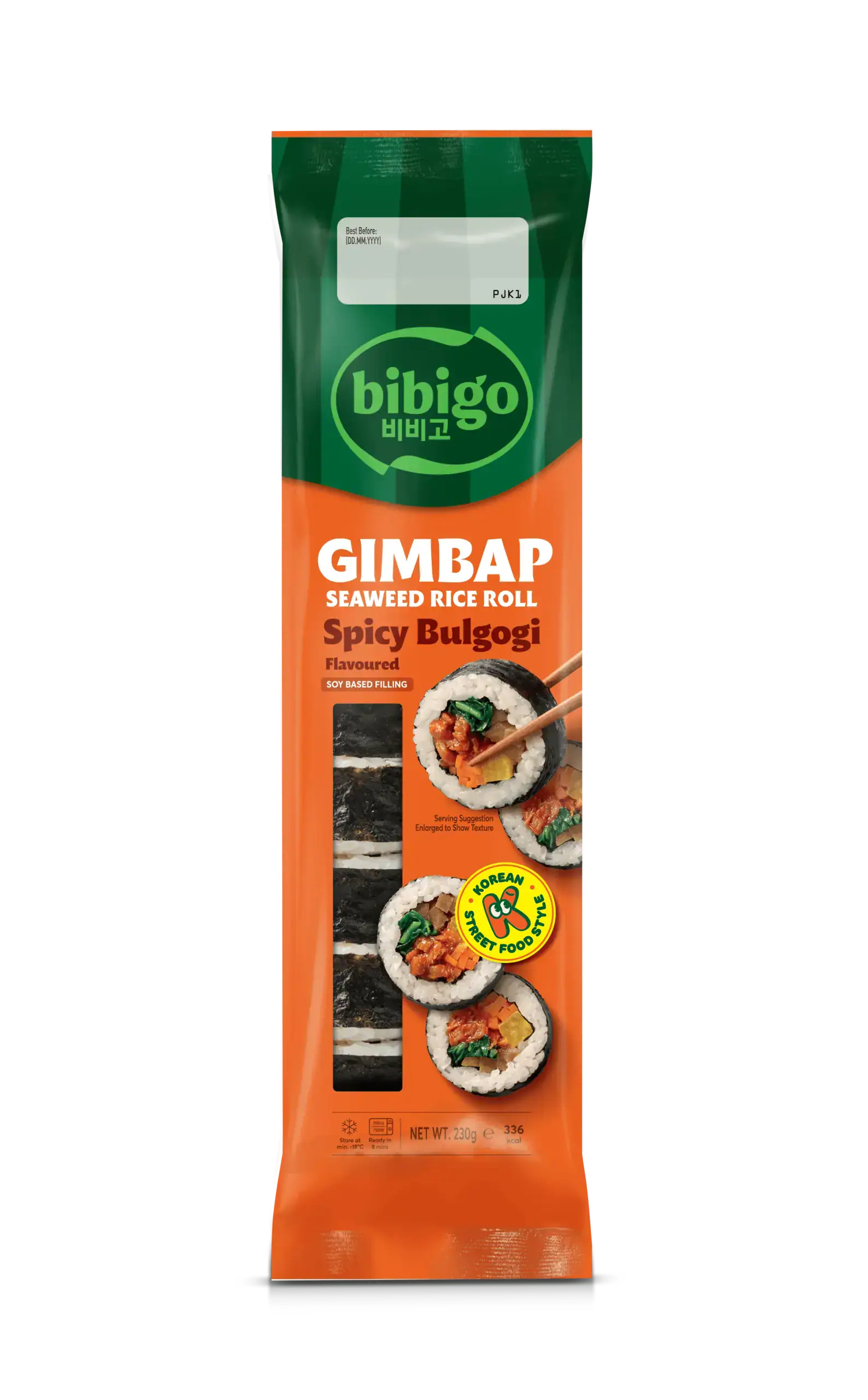 Asiatische Lebensmittel Online-Shop, Gimbap Seaweed Rice Roll, spicy Bulgogi Style.