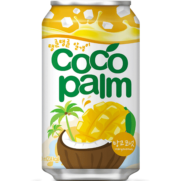 Haitai Cocopalm Mango Drink in Dose, asiatischer Geschmack, tropisch.