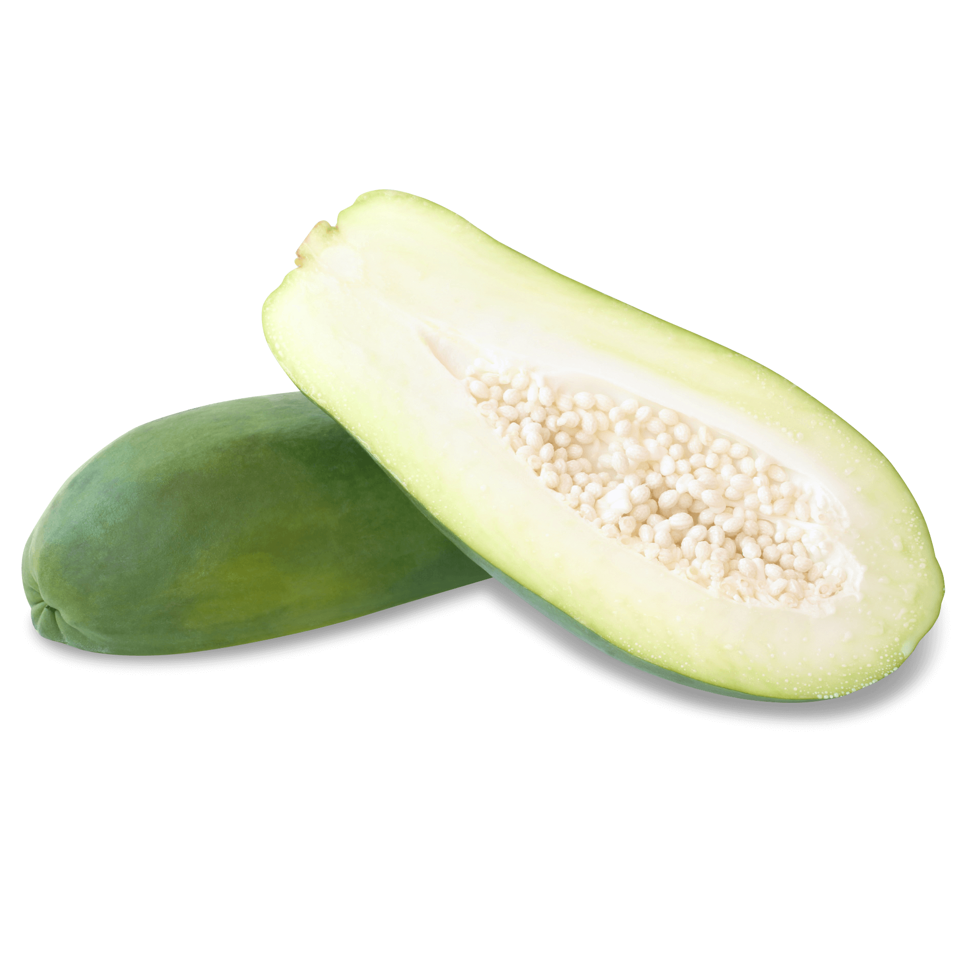 Frische grüne Papaya im asiatischen Lebensmittel Online-Shop.