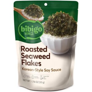 Asiatische Lebensmittel Online-Shop, Seetangflocken in Verpackung, koreanischer Stil.