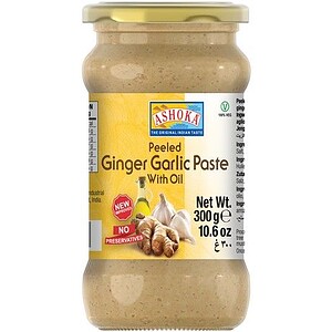 Asiatische Ingwer-Knoblauchpaste mit Öl, 300g, asiatischer Lebensmittelladen.