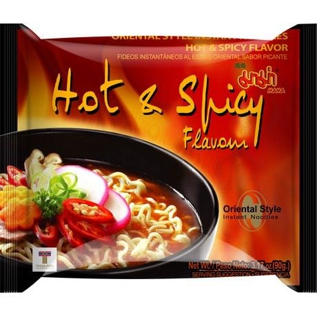 Asiatische Instant-Nudeln Hot & Spicy Geschmack, orientalisch.