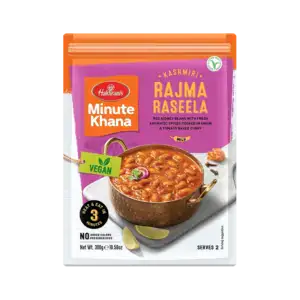 Asiatischer Lebensmittelladen - Veganer Rajma Raseela in Packung.