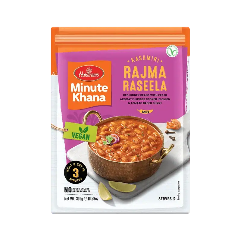 Asiatischer Lebensmittelladen - Veganer Rajma Raseela in Packung.