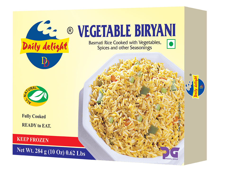 Asiatischer Gemüse Biryani im Online-Shop, fertig gekocht, 284g, vegetarisch, schnell zubereitet.