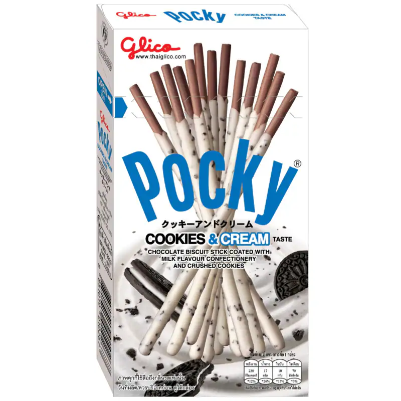 Asiatische Pocky Cookies & Cream Snack im Online-Shop.