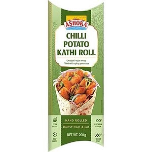 Asiatischer Chilli Potato Kathli Roll, 200g, scharf, handgerollt.