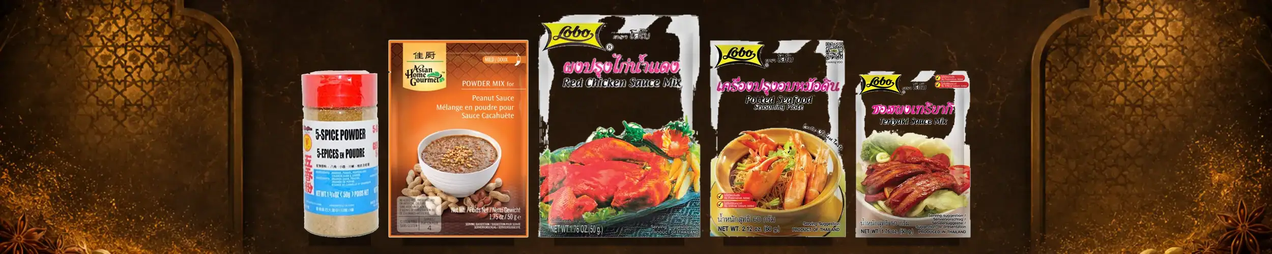 Vielfalt an asiatischen Lebensmitteln im Online-Shop.