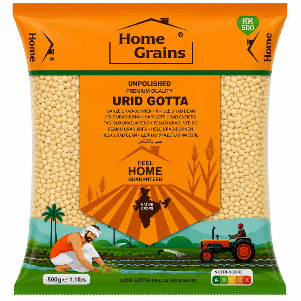 Asiatische Lebensmittel Online-Shop, Urid Gotta 2kg, Vollkorn, Premium Qualität.