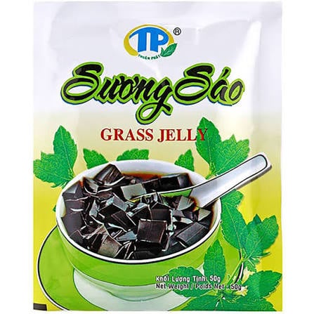 Asiatische Lebensmittel Online-Shop, Grass Jelly Pulver in Packung.