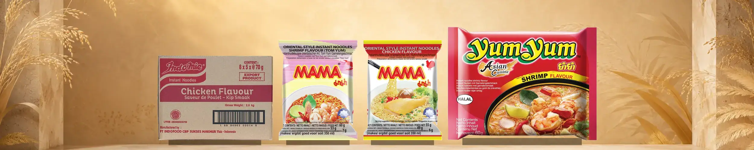 Asiatische Lebensmittel Online-Shop mit verschiedenen Gewürzen und Suppen.