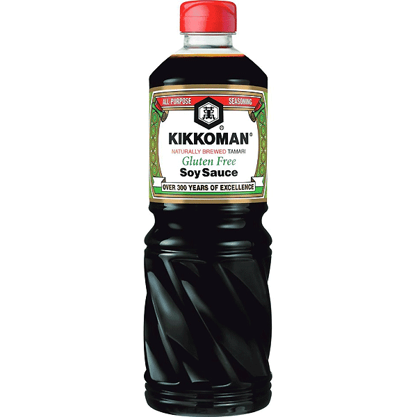 Asiatische Lebensmittel Online-Shop, glutenfreie Sojasauce von Kikkoman, 1 Liter Flasche.