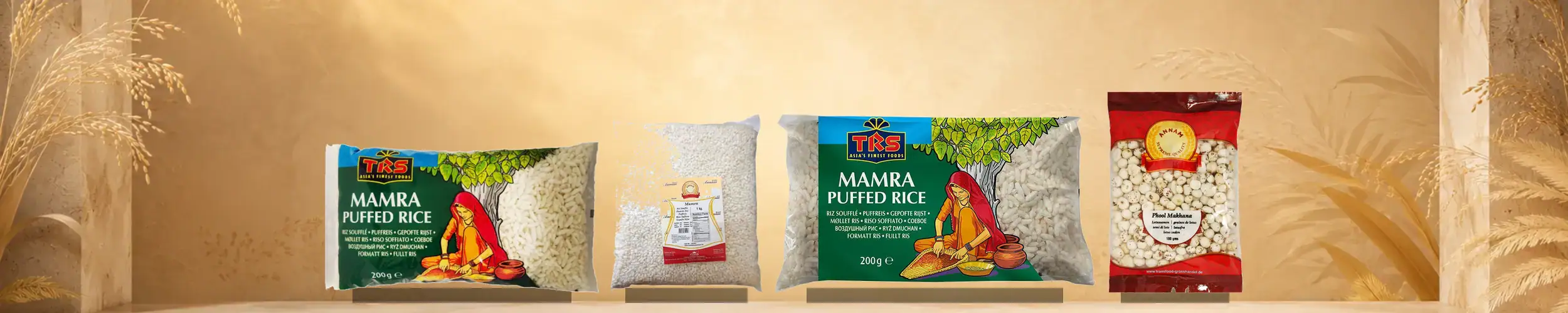 Asiatische Lebensmittel Online-Shop mit Reis und Snacks.