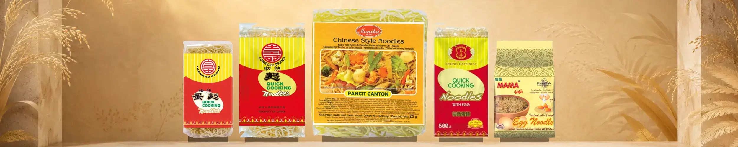 Vielfalt an asiatischen Lebensmitteln im Online-Shop.