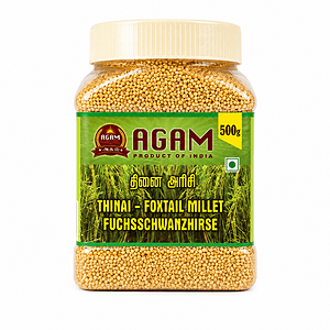 Asiatischer Lebensmittel Online-Shop mit Foxtail-Millet in Glasbehälter.