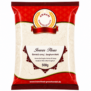 Asiatischer Lebensmittel Online-Shop, Jowar Mehl in 500g Packung.