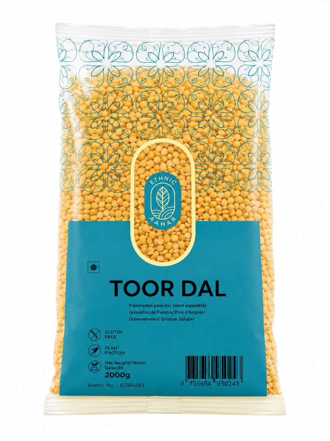 Asiatische Lebensmittel Online-Shop, Toor Dal in Verpackung, 200g.