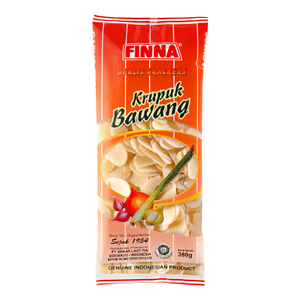 Asiatische Lebensmittel Online-Shop, Krupuk Bawang in Verpackung.