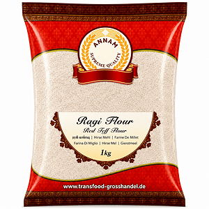 Asiatischer Lebensmittel Online-Shop, Ragi Mehl 1kg, glutenfrei, nährstoffreich.