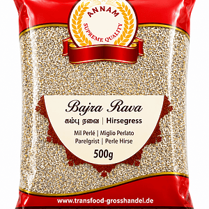 Asiatische Lebensmittel Online-Shop, Bajra Rava, 500g, Hirsegrieß.