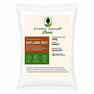 Asiatische Lebensmittel Online-Shop, Ratalami Sev Snack in Verpackung.