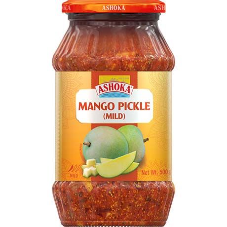 Asiatische Mango Pickle im Glas, mild, 500g, asiatischer Lebensmittel Online-Shop.