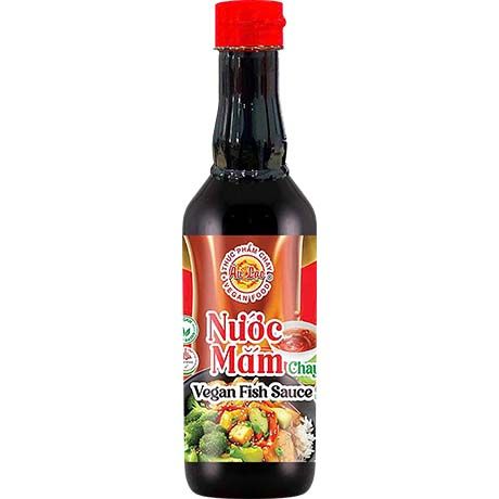Vegane Fischsauce für asiatische Gerichte, glutenfrei, 150ml Flasche.