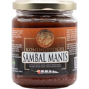 Asiatische Lebensmittel Online-Shop. Sambal Manis scharfe Süß-Paste in Glas.