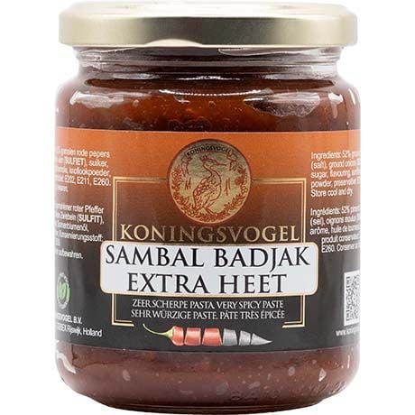Asiatischer Sambal Badjak Extra Heet, scharfe Würzpaste.