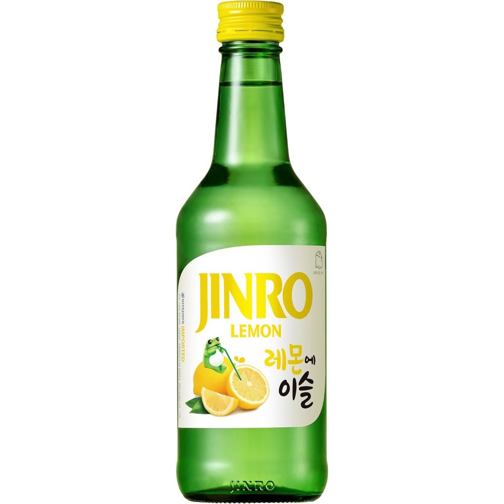 Asiatischer Zitronen-Limonade im grünen Flasche, ideal für asiatische Gerichte.