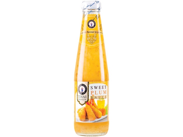 Asiatische Lebensmittel Online-Shop, Süße Pflaumensauce in Flasche.