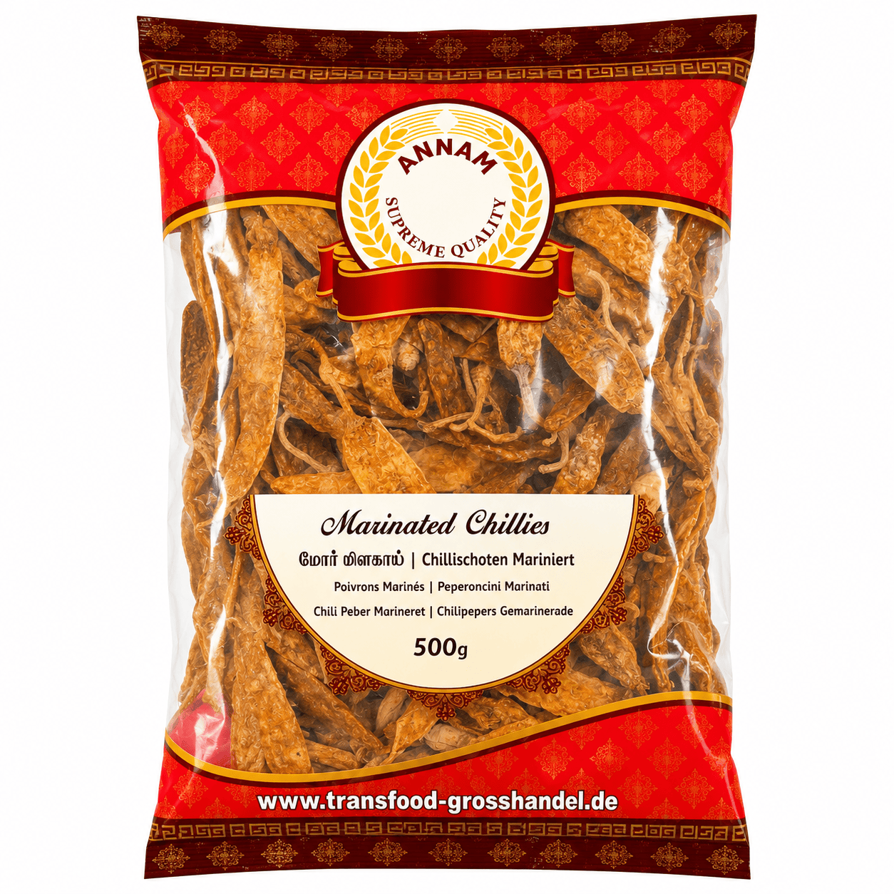 Asiatische Chillis in 500g Packung, ideal für asiatische Gerichte.